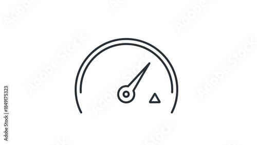 Speedometer Line Icon Indicating High Performance Isolated on White