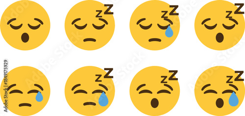 Collection of crying face emojis with various expressions of sadness and shock