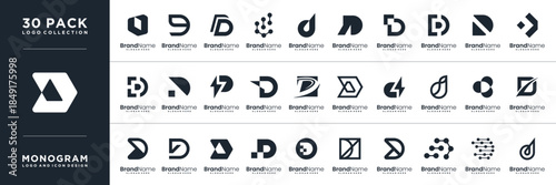 modern D letter logo design collection.