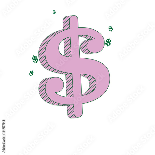 dollar symbol on a white background