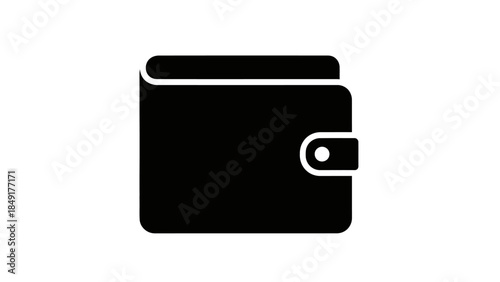 Minimalist Illustration of a Classic Fold-Over Wallet with a Button Closure for Safe Storage