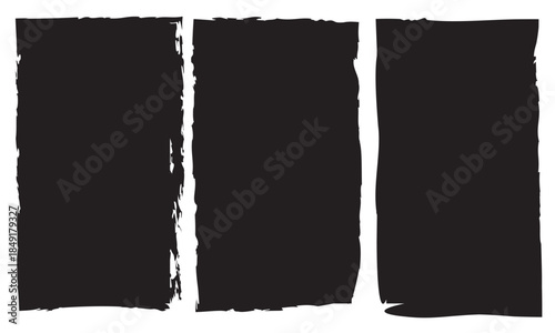 Text box frame brush rough crayon shape set. Hand drawn crayon grunge brush square rectangle border. Text box frame rough grunge rectangle paint shape element.