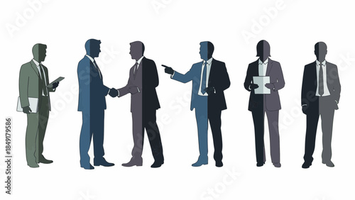 Group of business professionals interacting in a formal setting