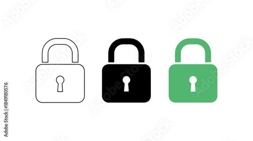 Three different lock icons