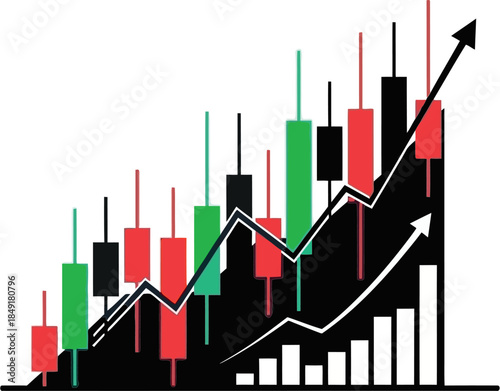 Collection of 12 tree and graph icons representing growth and statistics