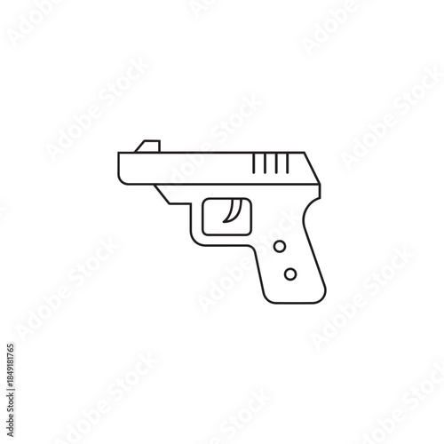 Simple outline icon of a handgun side view