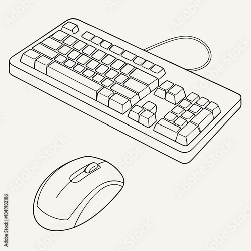 Basic computer keyboard and mouse setup