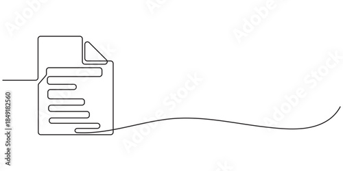 Clipboard with checklist icon continuous one line drawing of outline vector illustration, One continuous line vector drawing of a folder. Outline documents background icon. Saving securities vector .0