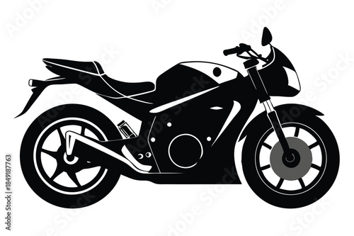 motorcycle silhouette line art vector illustration