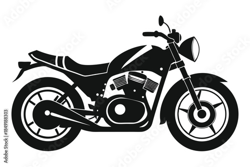 motorcycle silhouette line art vector illustration
