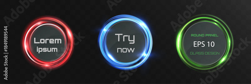 Abstract glowing circular ring with smooth light trails, radiant highlights and soft energy motion effect on dark transparent background.
