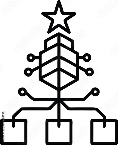 minimal botanical graphic sketch drawing, trendy tiny tattoo design, floral elements vector illustration