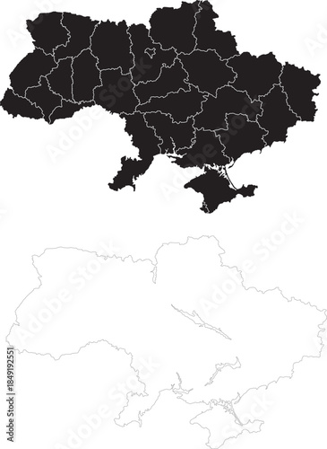 Ukraine country map nation black silhouette flat isolated graphic design