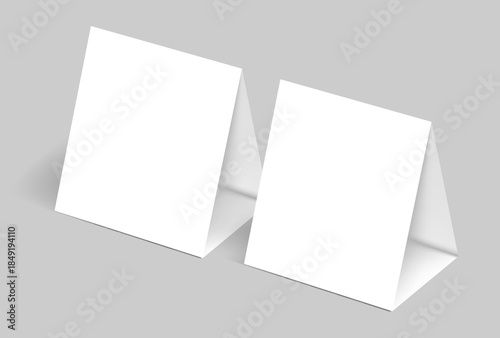 realistic table tent illustration for mockup template for  design vector Illustration