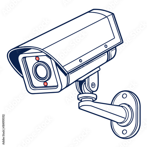 CCTV Surveillance Camera Outline Drawing