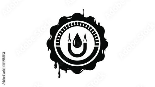 Modern eco friendly energy logo design with stylized letter U and teardrop shape in black and white colors for sustainable technology brand identity