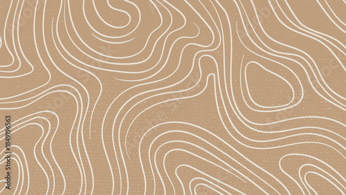 Nature Topographic Line Art Texture Brown Background.Vector Illustration