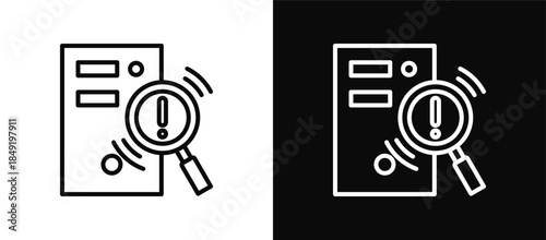 Intrusion Detection icon set black and white