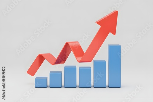 business graph on white background