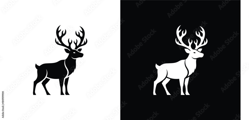 Obraz premium Detailed Evergreen Pine Tree Silhouette Set, Minimalist Spruce Icons for Forest and Winter Design