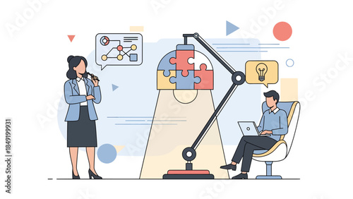 Business People Working on Project Together.