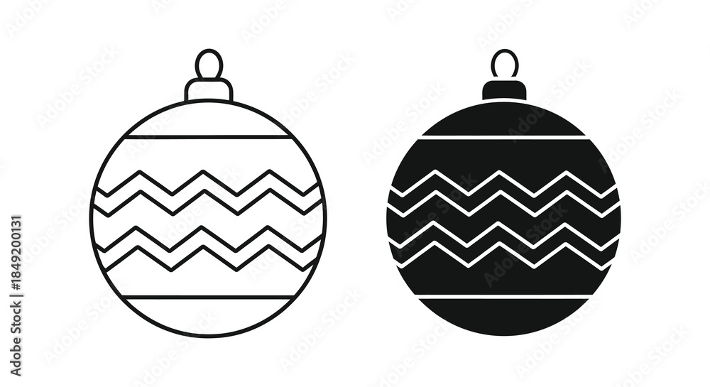 Obraz premium Two decorative christmas ornaments in contrasting styles a detailed examination of holiday design silhouette