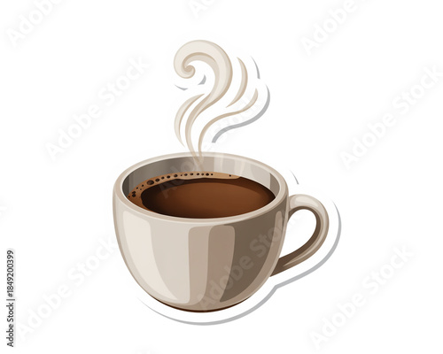 Cup of hot coffee with steam on white background beverage isolated on a transparent background