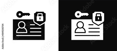 Identity Management icon set black and white