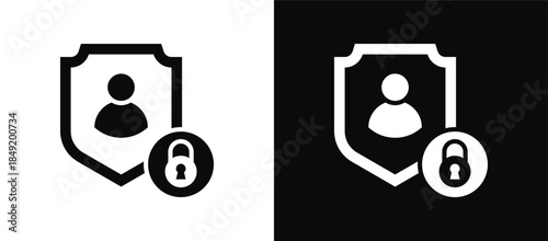Zero Trust icon set black and white
