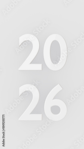 3d render of new year numbers, no AI