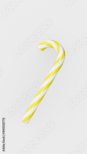 candy cane on white background, 3d render, no AI