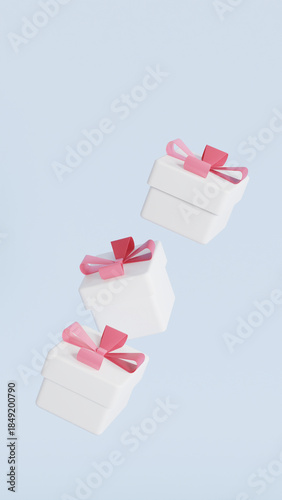 3d render of gift boxes on white background, no AI