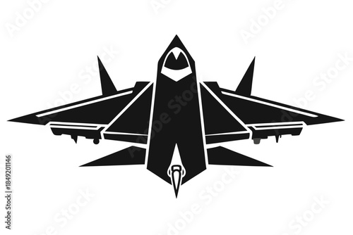 jet silhouette line art vector illustration