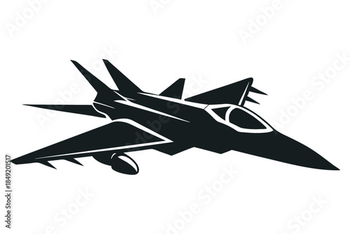 jet silhouette line art vector illustration