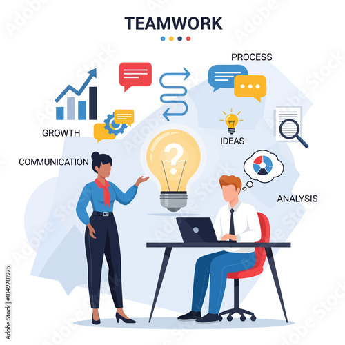 Man and Woman Discussing Business Ideas.