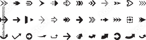 Down arrow vector icon set. scroll illustration sign collection.Arrows set of 100 black icons. Arrow icon. Arrow vector collection. Arrow. Cursor.