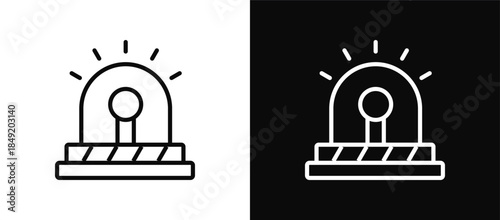 Siren icon set black and white