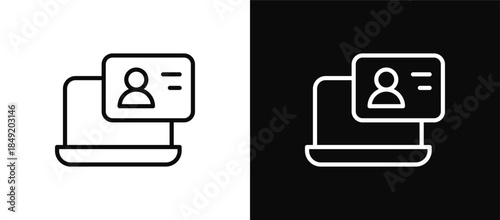 Login icon set black and white