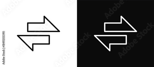 Transfer icon set black and white
