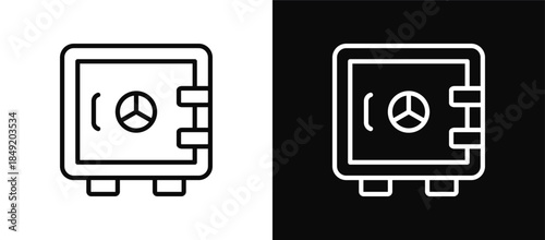Strongbox icon set black and white
