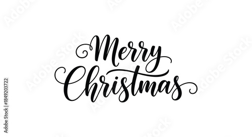 Elegant calligraphy displaying merry christmas with graceful swirls and flourishes a striking silhouette