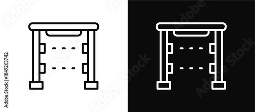 Security Gate icon set black and white