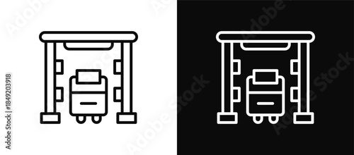 Security Control icon set black and white