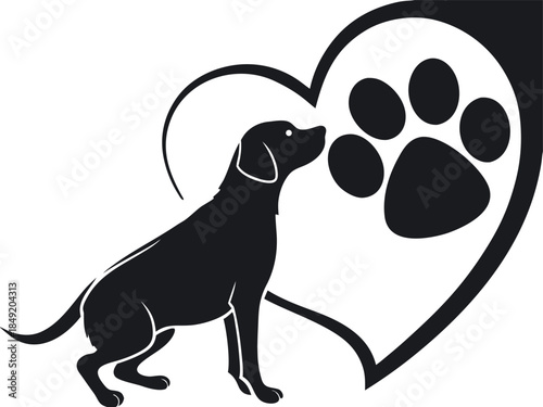 Dog loves cat Valentine design concept vector 
