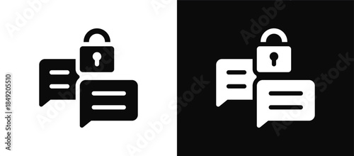 Mesage icon set black and white