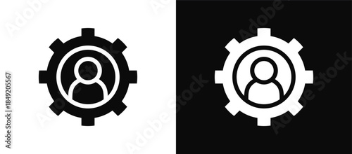 User icon set black and white