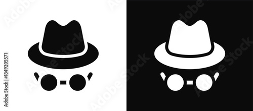 Spy icon set black and white