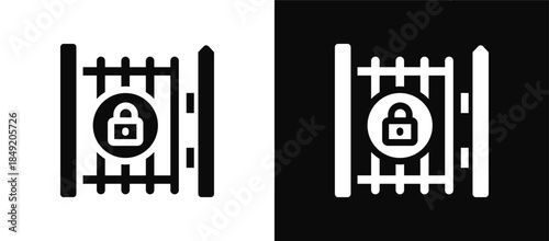 Gate icon set black and white