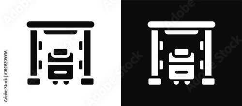 Security Control icon set black and white
