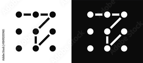 Pattern icon set black and white
